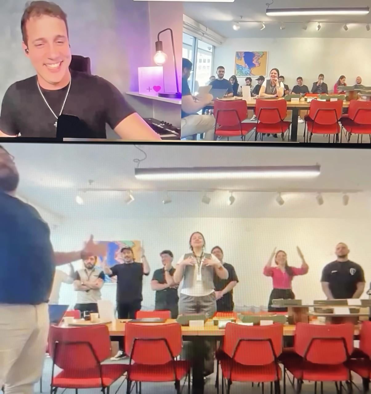 DigiPlus in-person organizational intervention with Camilo and a team practicing together